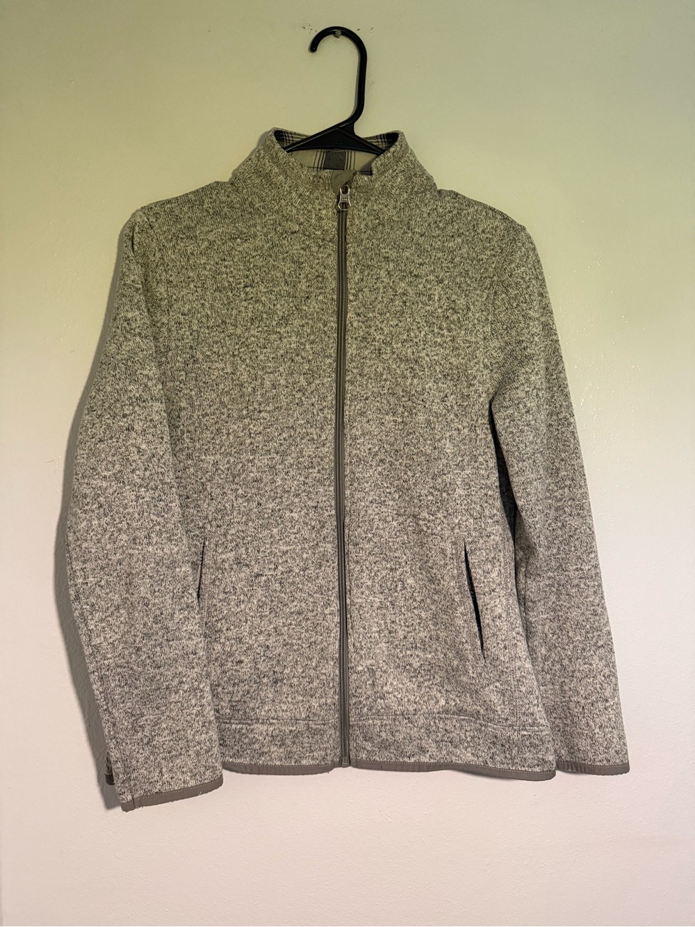 Eddie Bauer Womens Gray Full-Zip Fleece Jacket